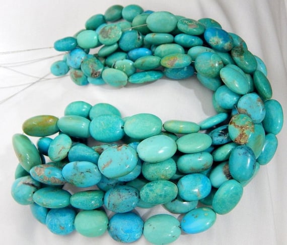 Turquoise Sleeping Beauty Smooth Nugget Beads Oval Shape Approx  10
