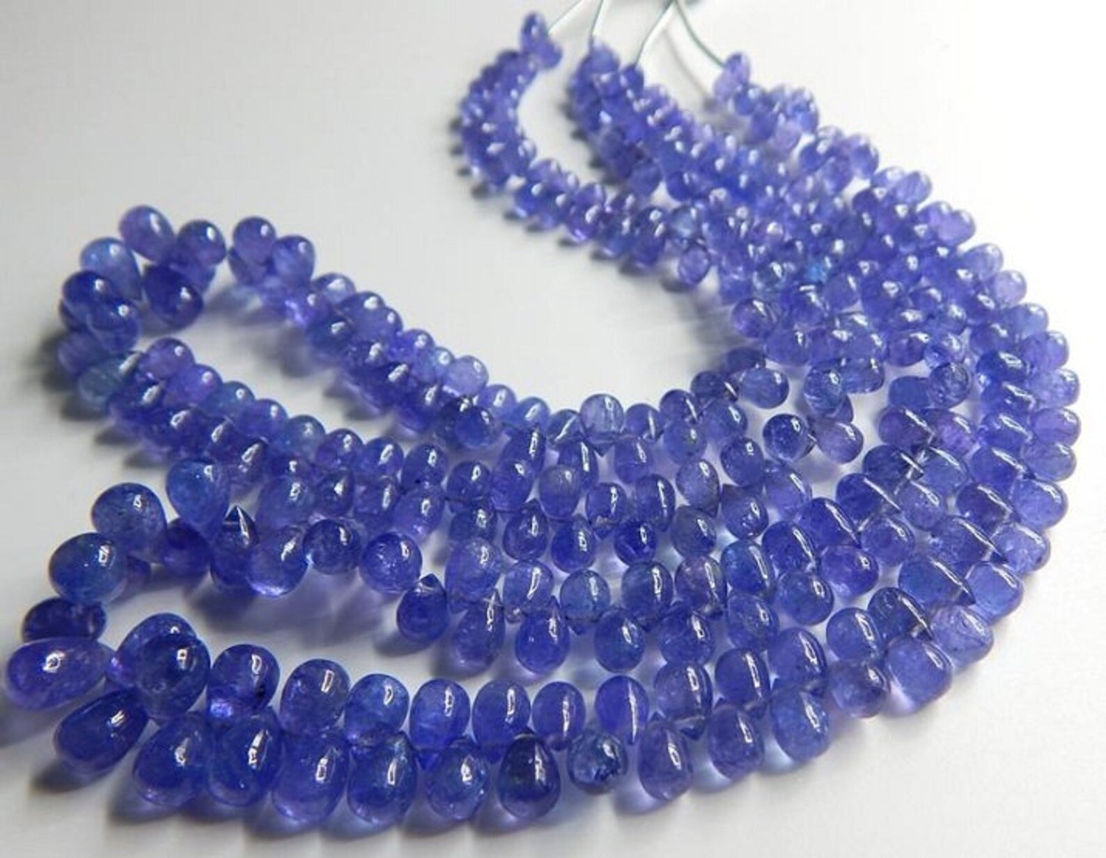 4pc Cubic Zirconia Teardrop Briolette Beads – 6.5x12mm White Clear #64064 By Egemmall
