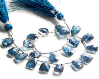 Moos Kyanit Facettierte Teardrop Perlen Trillion Form Briolett 12x6.MM Ca. 7,5 "Zoll Top Qualität Großhändler Preis