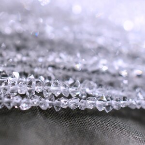 Herkimer Diamant Quarz Perlen Doppel endete Perlen Diamant, Rohdiamanten 3 X 2. MM ca. 16&#39;&#39;Zoll natürliche Top-Qualität Großhandelspreis