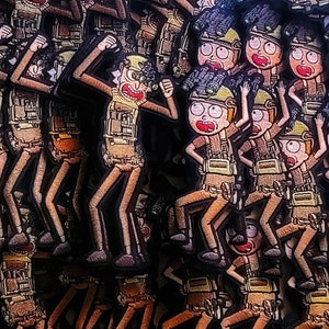 Rick en Morty dansen tactisch moreel patch cartoon volwassen militair geweldig grappig!