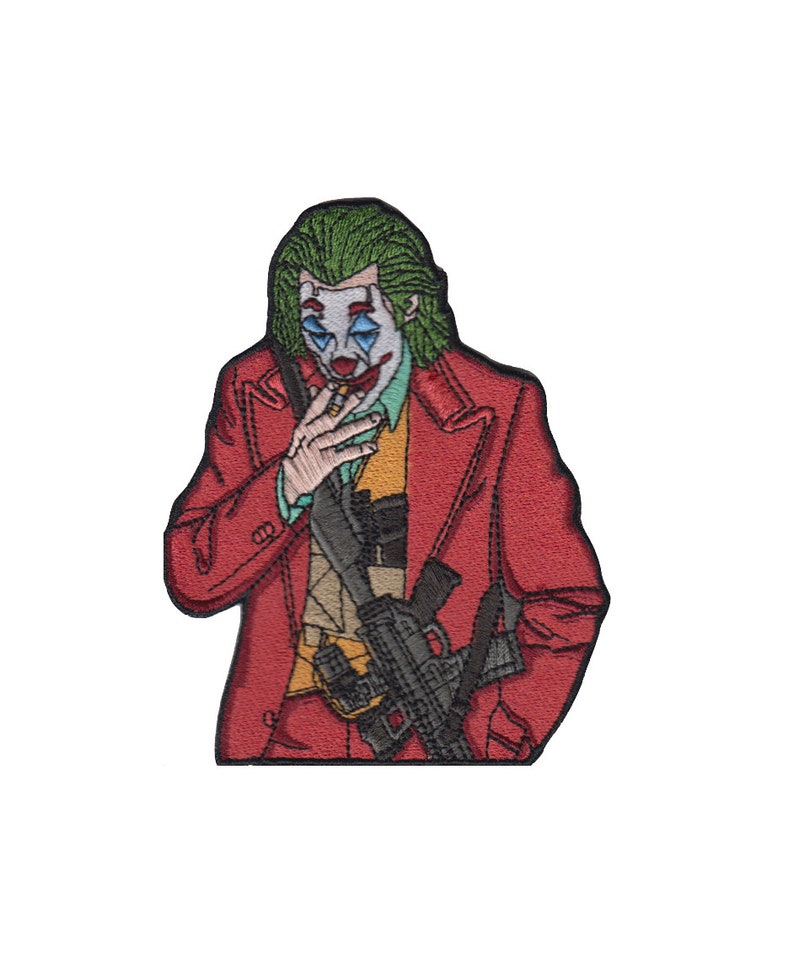 Morale Patch Joker Morale Patch Tattica The Joker - Distintivo Militare USA Con Gancio, Per Esercito, Bandiera, Batman, Collezione Distintivo Esercito Batman - Foto 5