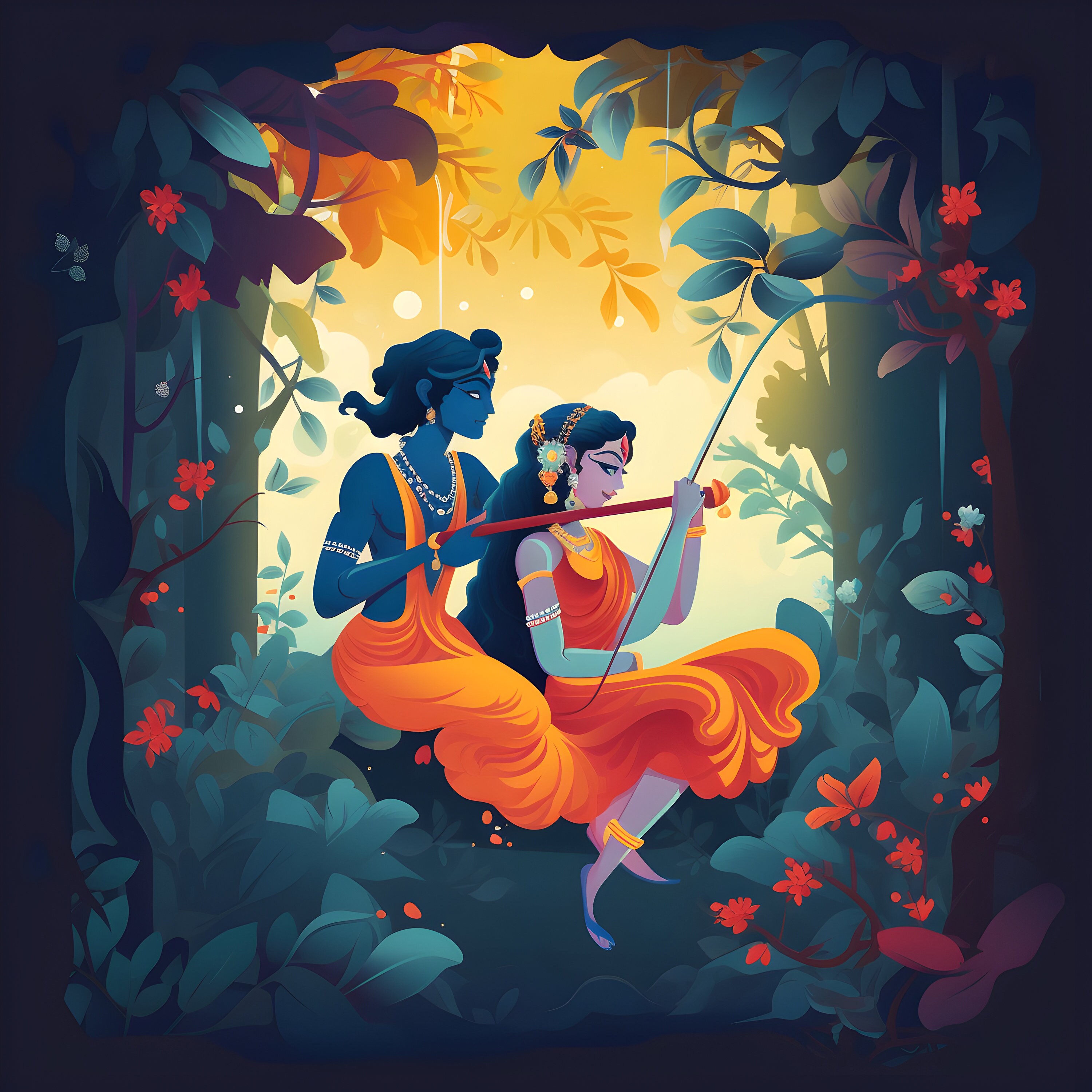 Radha Krishna Wall Art Etsy