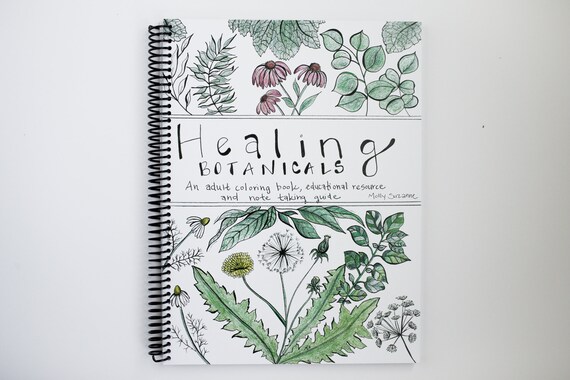 Healing Botanicals Adult Coloring Book Etsy