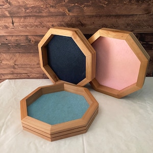 Wooden Octagon dice tray. Rolling tray for gaming, D&D, table top games or other types of game accessories