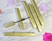 4ml Square Golden Mascara Growth Liquid Bottle, Eyelash Growth Fluid Tube, Eyeliner Tube, DIY Empty Bottle, Glue Tube, Essential Oil Tube
