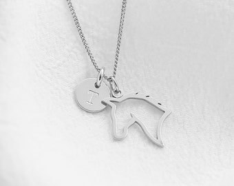 Horse Necklace in Sterling Silver, Horse Gifts, Personalised Equestrian Gift, 24ct Gold Vermeil