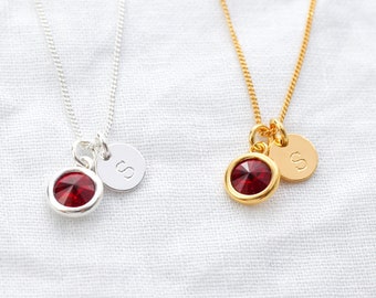 January Birthstone Necklace, Birthday Gift For Her, Garnet Birthstone, Birthday Necklace, January Birthday, Mum Birthday Gifts, Friend Gift