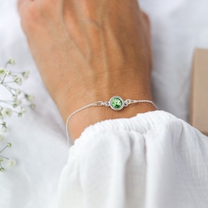 Birthstone Bracelet, August Birthday Gift, Peridot Bracelet, August Peridot Birthstone, Birthday Gift For Her, Birthstone Jewelry Gifts image 1