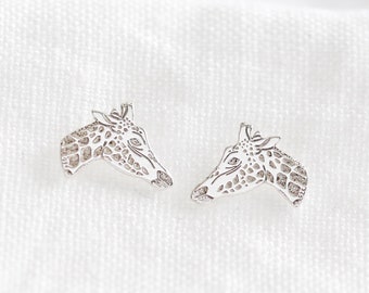 Giraffe Stud Earrings, Giraffe Jewelry, Sterling Silver, Gift For Daughter, Animal Stud Earrings, Birthday Gift, Niece Gifts, Cute Giraffe