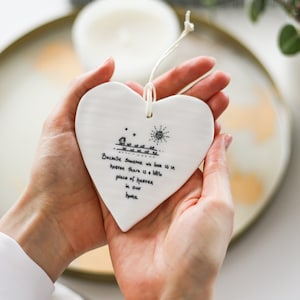 Porcelain Hanging Heart - Loss Gift, In Loving Memory, Family Sentiment, Keepsake Gift