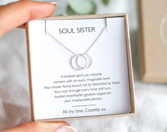 Best Friend Necklace, Sister Necklace, Soul Sister Gift, Friendship Necklace, Best Friend Poem Gifts, 925 Sterling Silver