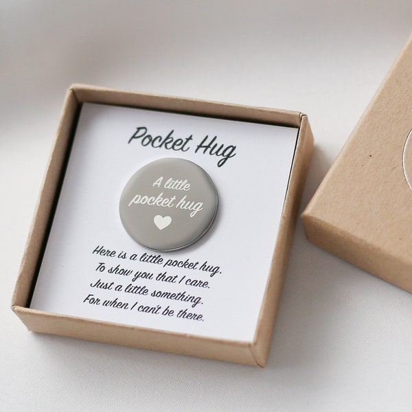 Hug In A Box, Pocket Hug, Stainless Steel Disc, Miss You Gift, Pocket Hugs, Sending A Hug, Hug Gift Idea, Small Gifts For Her, Pick Me Up