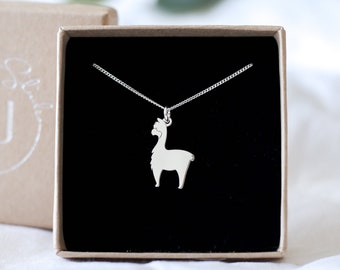 Alpaca Necklace In Sterling Silver, Birthday Gift For Her, Animal Necklace, Alpaca Jewelry Gift Ideas, Llama Necklace, Llama Gifts