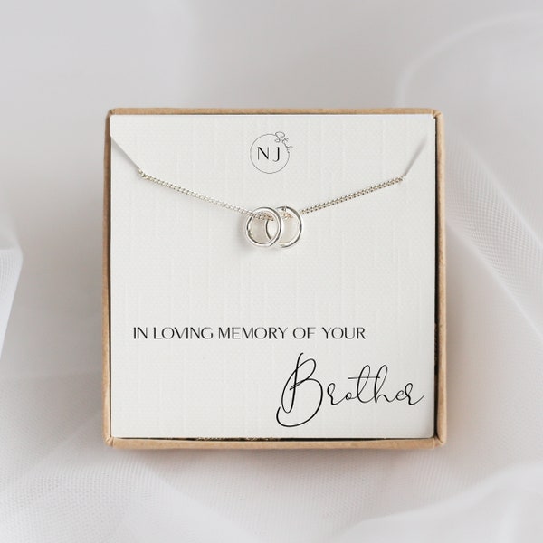 Brother Loss Memorial Necklace, Brother Remembrance Jewelry, "In Loving Memory of Brother" Keepsake, Bereavement Gift, Sympathy Necklace