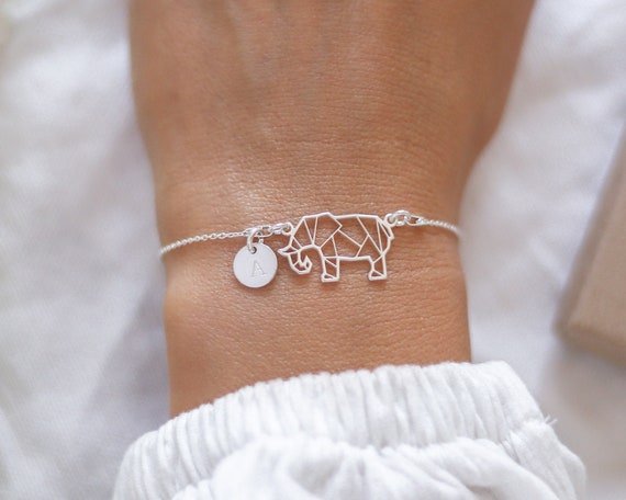Personalised shop elephant bracelet