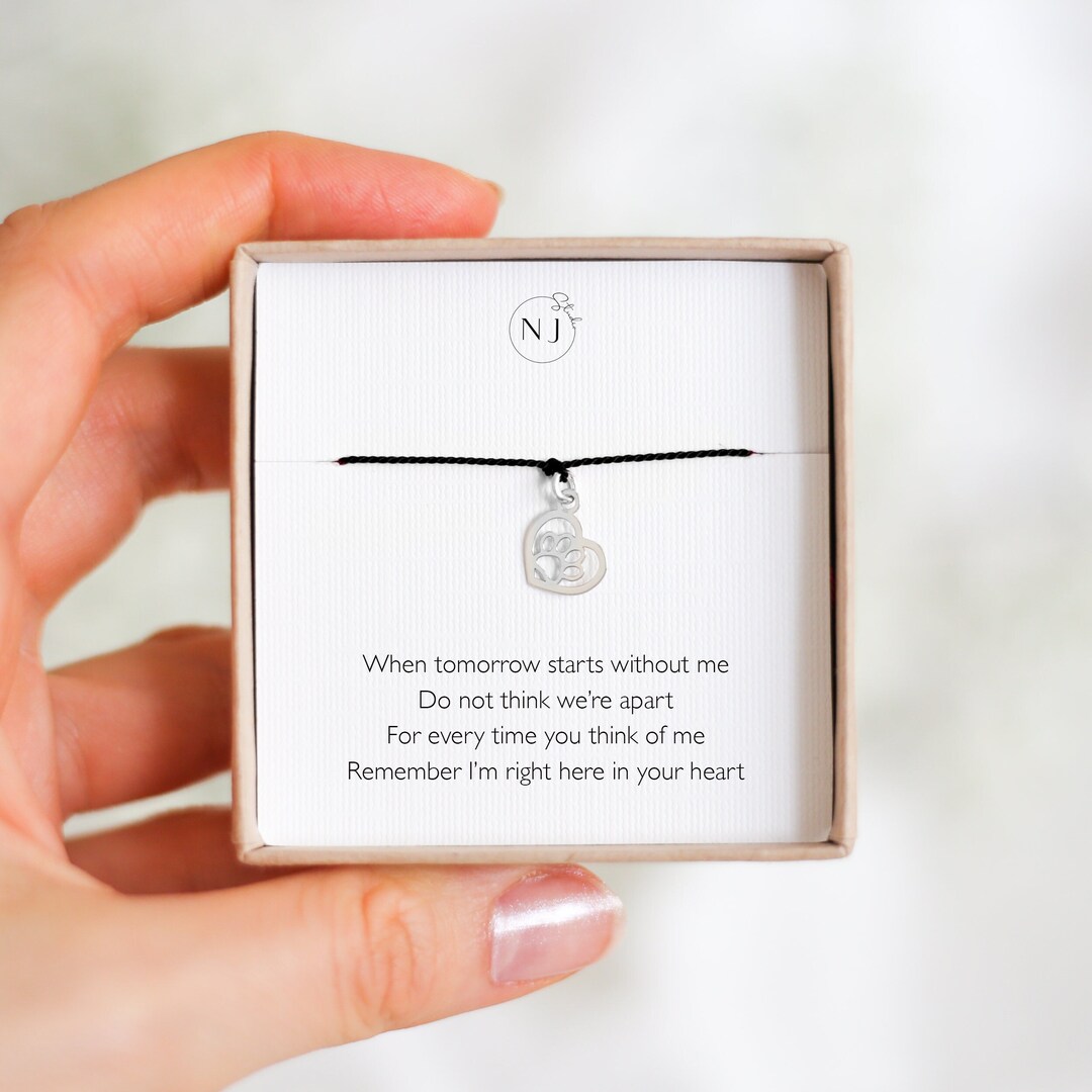 Dog Loss Sympathy Gift, Dog Loss Keepsake Gift, Dog Paw Print Bracelet