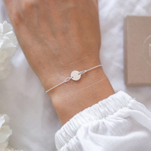 Initial Bracelet, Sterling Silver, Stamped Letter Bracelet, Personalised Gift, Custom Monogram Jewelry, Bridesmaid Gift, Gift For Women