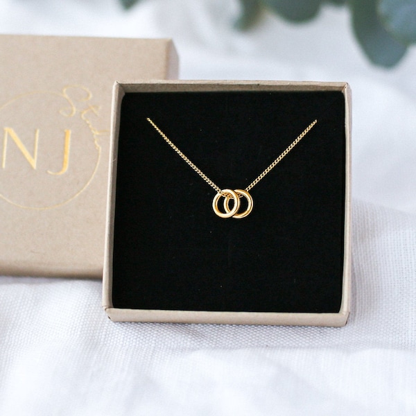 Soul Sister Necklace, Two Circle Necklace, Gold Dainty Karma, Sister Birthday Gifts, Soul Sister Gift, Sister Jewellery, Mother Necklace