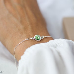Birthstone Bracelet, August Birthday Gift, Peridot Bracelet, August Peridot Birthstone, Birthday Gift For Her, Birthstone Jewelry Gifts image 8