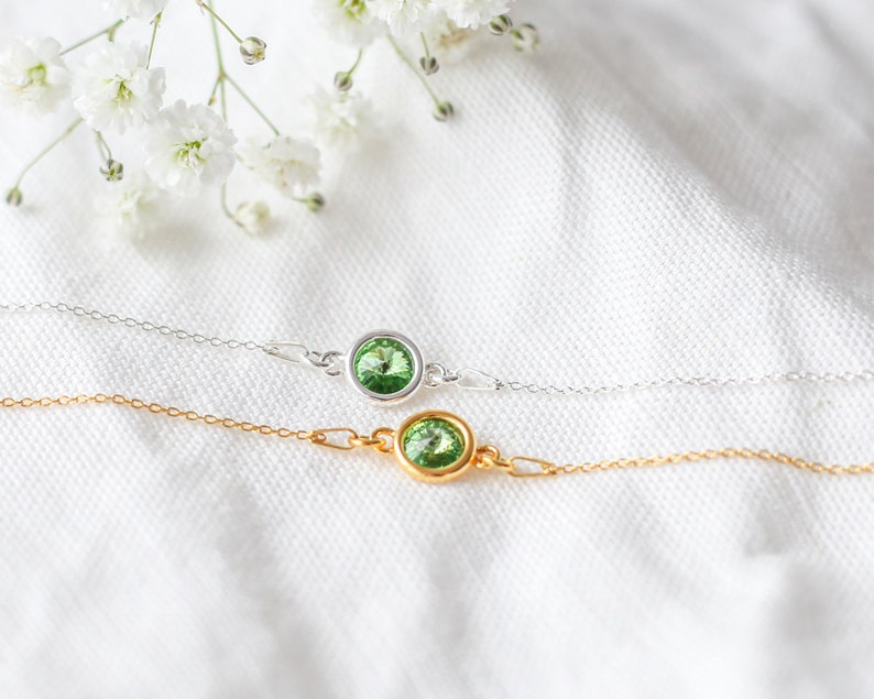 Birthstone Bracelet, August Birthday Gift, Peridot Bracelet, August Peridot Birthstone, Birthday Gift For Her, Birthstone Jewelry Gifts image 9