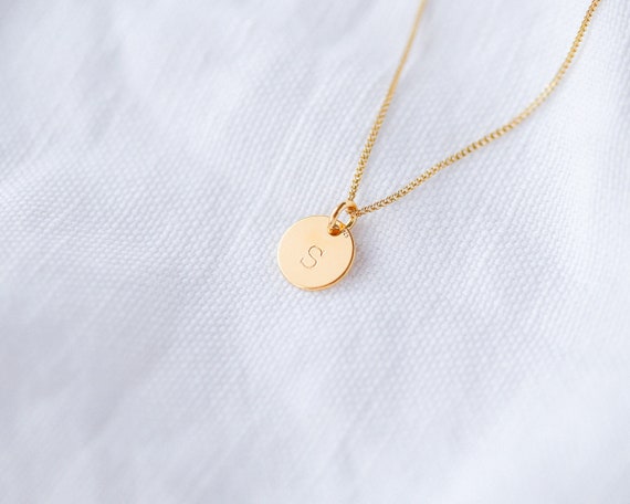 Initial Disc Necklace Personalised 