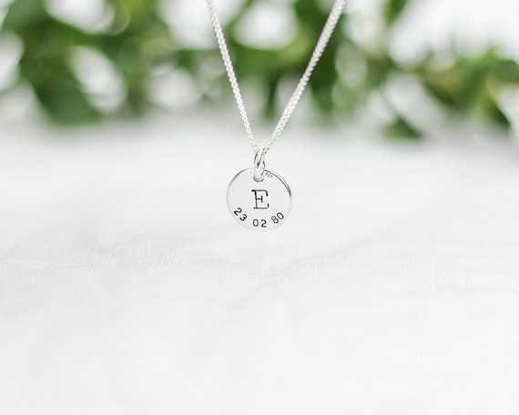 Personalised Date Necklace Sterling Silver – Daisy London