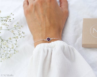 February Birthstone Bracelet, Amethyst Bracelet, Birthday Gift For Her, February Birthday Gift, Sterling Silver, Mum Birthday, Sister Gift