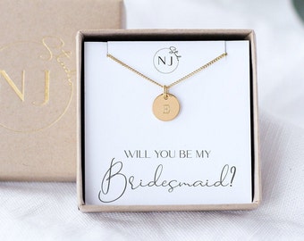 Bridesmaid Proposal Gift, Will You Be My Bridesmaid, Bridesmaid Initial Necklace, Bridal Shower, Bridesmaid Gift Ideas, Maid Of Honour,