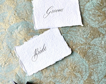 Handwritten Calligraphy Wedding Place Cards | Cotton Rag Paper Name Cards