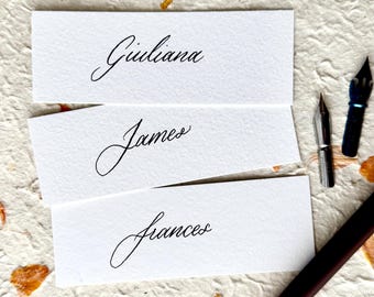 Hand Calligraphy Wedding Place Cards – Modern Name Settings