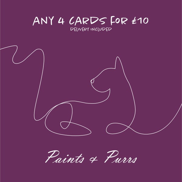 4 for 10 greetings card special offer