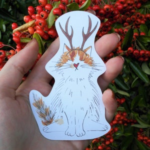 Milieuvriendelijke kerststicker rendierkat