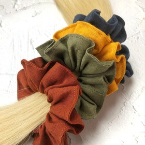 Organic linen scrunchies bundle / Set of 4