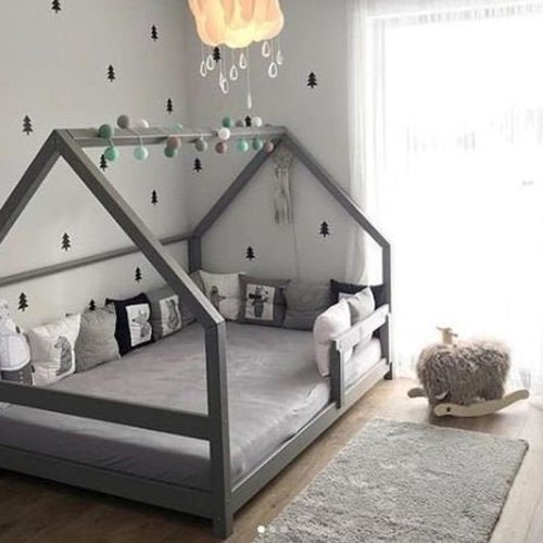 Montessori Bed Full Plan Toddler House Frame - Toddler Bed House Diy Montessori Bed Full Plan Toddler House Frame - Toddler Bed House Diy
