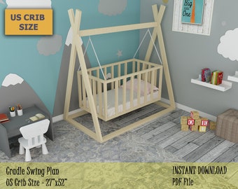 Wooden Cradle Etsy