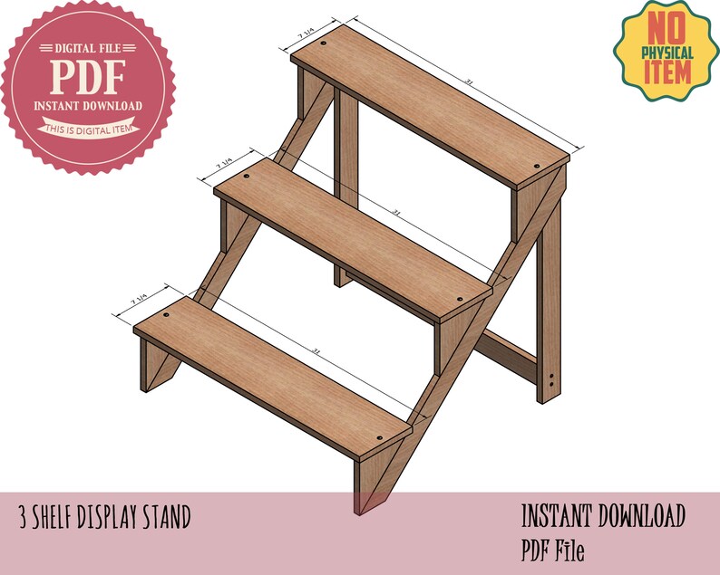 Tiered Plant Stand Plan DIY Plan for flower stand Craft