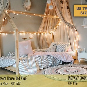 kids twin house bed