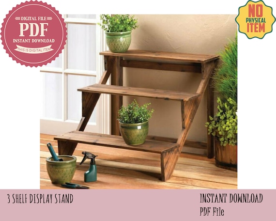 Tiered Plant Stand Plan Diy Plan For Flower Stand Craft Fair Etsy