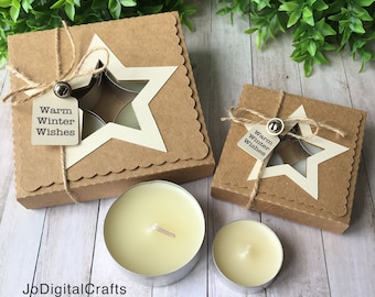 Set of boxes for large and small tea lights! Digital cutting file!