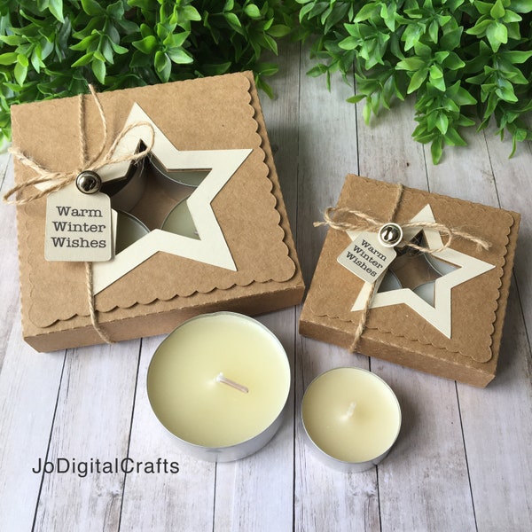 Set of boxes for large and small tea lights !Digital cutting file!