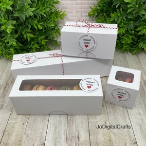 Cajas de papel kraft para panadería, paquete de 25 cajas de pastelería  individuales de 4 pulgadas, embalaje con ventana transparente, dona, mini