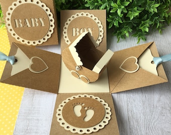 Exploding box with baby carriage !Digital cutting file!