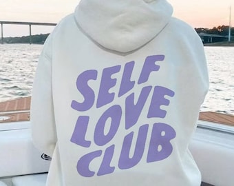 Self Love Club sudaderas con capucha, sudadera con capucha estética, sudadera con capucha Tumblr, sudadera con capucha de gran tamaño, sudadera con capucha de moda, sudadera con capucha unisex