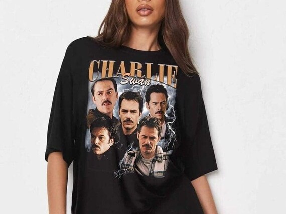 Team Charlie Swan T-Shirt - Billy Burke Vintage Print Oversized Cotton