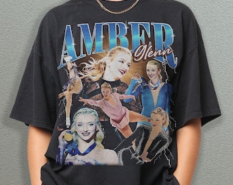 Amber Glenn Figure Skating Graphic Tee, 90s Retro Ice Skater Fan Shirt