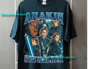 Anakin Skywalker Shirt | Anakin Skywalker Vintage 90' Shirt | Anakin Skywalker Classic Vintage Bootleg Shirt | Anakin Skywalker Tee Blue CR2