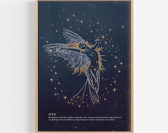 Nyx Goddess Print: Divine Feminine Art, Mythology Poster