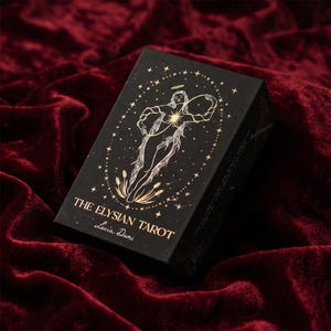 The Elysian Tarot | Gold Foiled 78 Card Tarot Deck | Guidebook Included | Celestial Greek Mythology Themes
