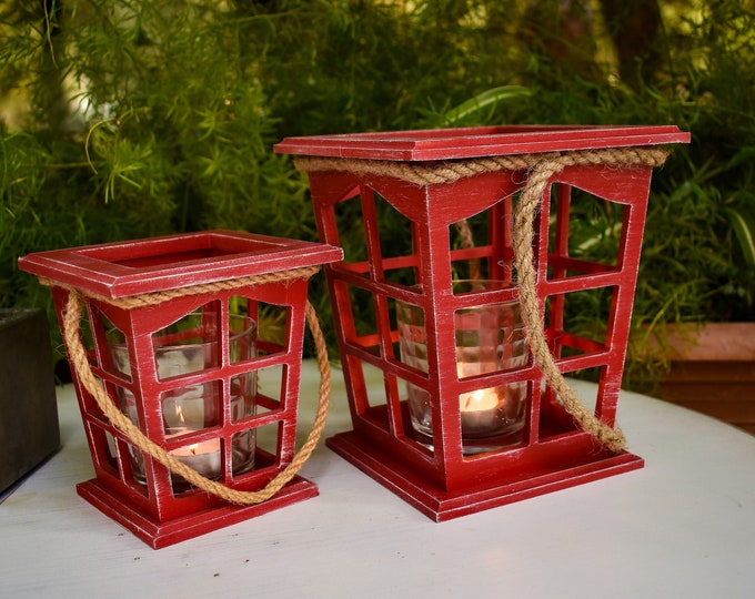 Wooden Lanterns Rustic Lanterns Farmhouse Decor Wooden Etsy
